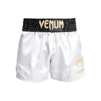 Venum Classic Muay Thai Shorts - Black/White/White