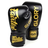 Fairtex BGVG1 X Glory Leather Black Boxing Gloves