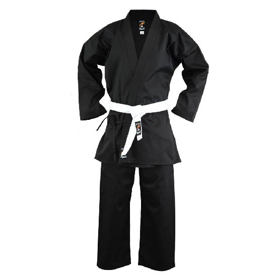 Adults Karate Medium Weight Polycotton Suit - Black