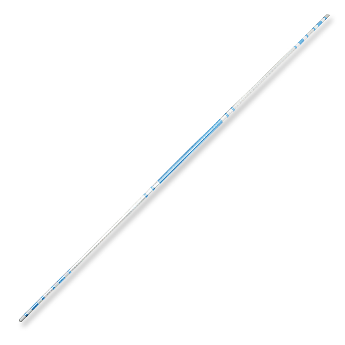 Chrome Competition Silver/Blue Lotus Wood Bo Staff - 60\" Inches