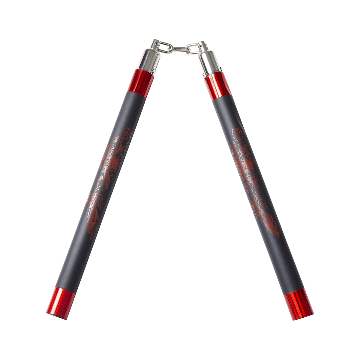 Deluxe Foam Speed Nunchucks With Chain - Black/Red - 11\"