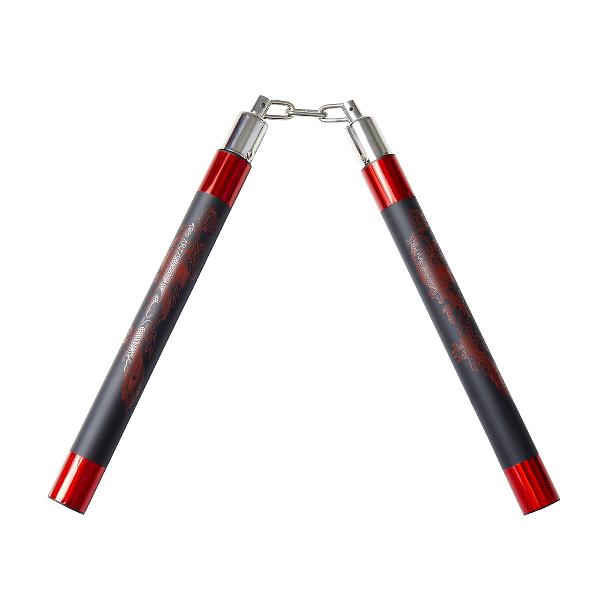 Deluxe Foam Speed Nunchucks With Chain - Black/Red - 9\"