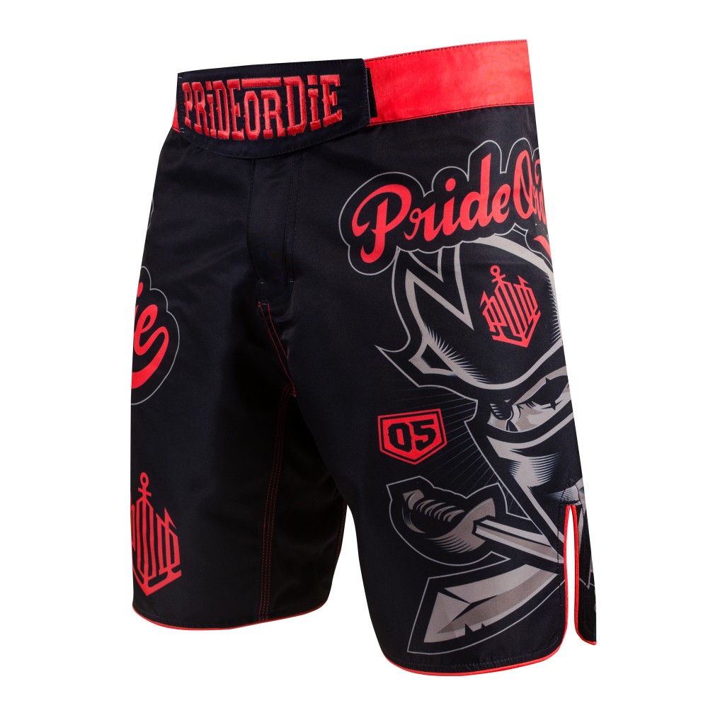 Pride or Die MMA Black \"No Rulez\" Black Fight Shorts