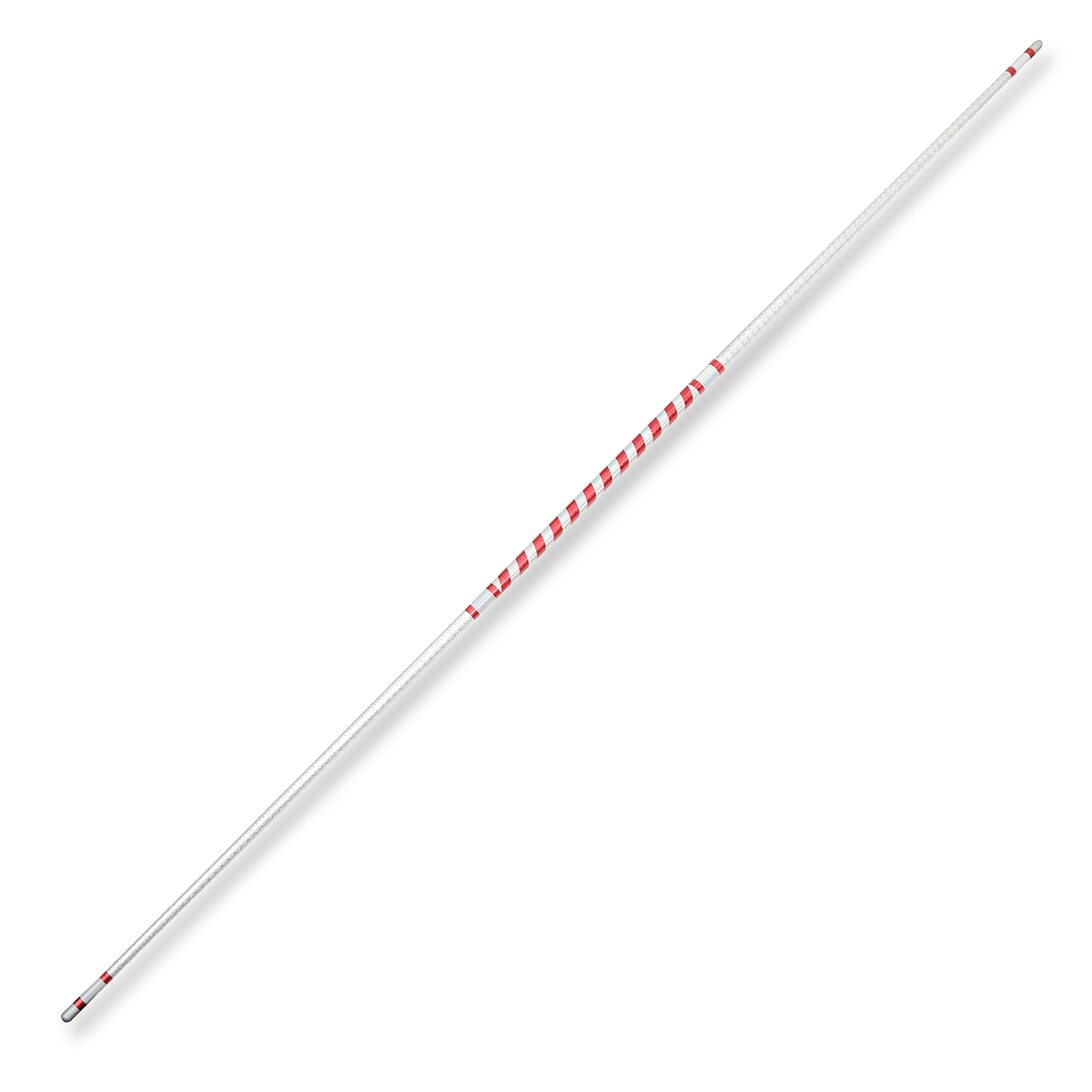 Chrome Competition Silver/Red Spiral Ultra Light Bo Staff - 72\"